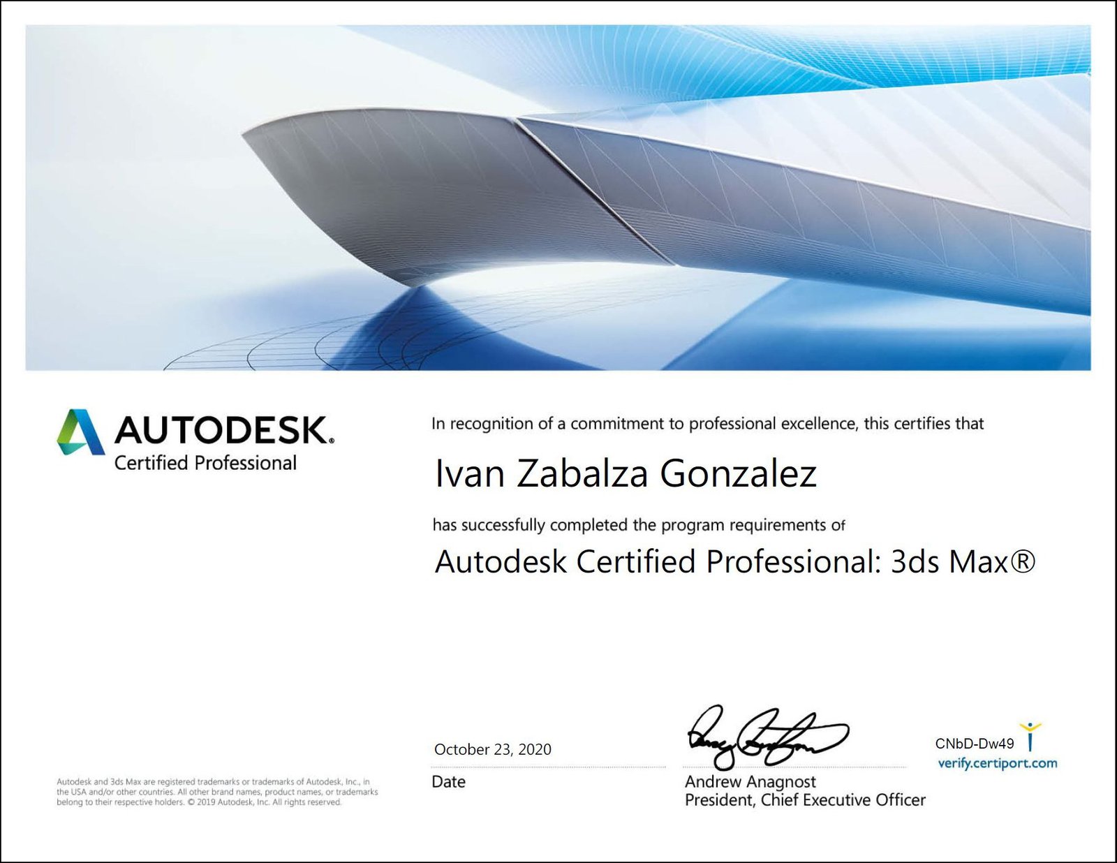 AUTODESK CERTIFIED PROFESSIONAL.